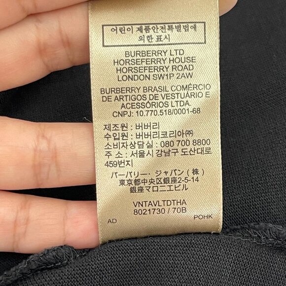 Burberry Women's Blue Black Uniform Button Down Short Sleeve Shirt Size Large - Picture 7 of 9